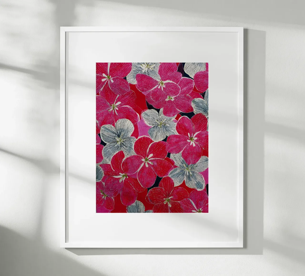 Delicate Flowers poster with aluminum frame by Sunflower Soul Studio