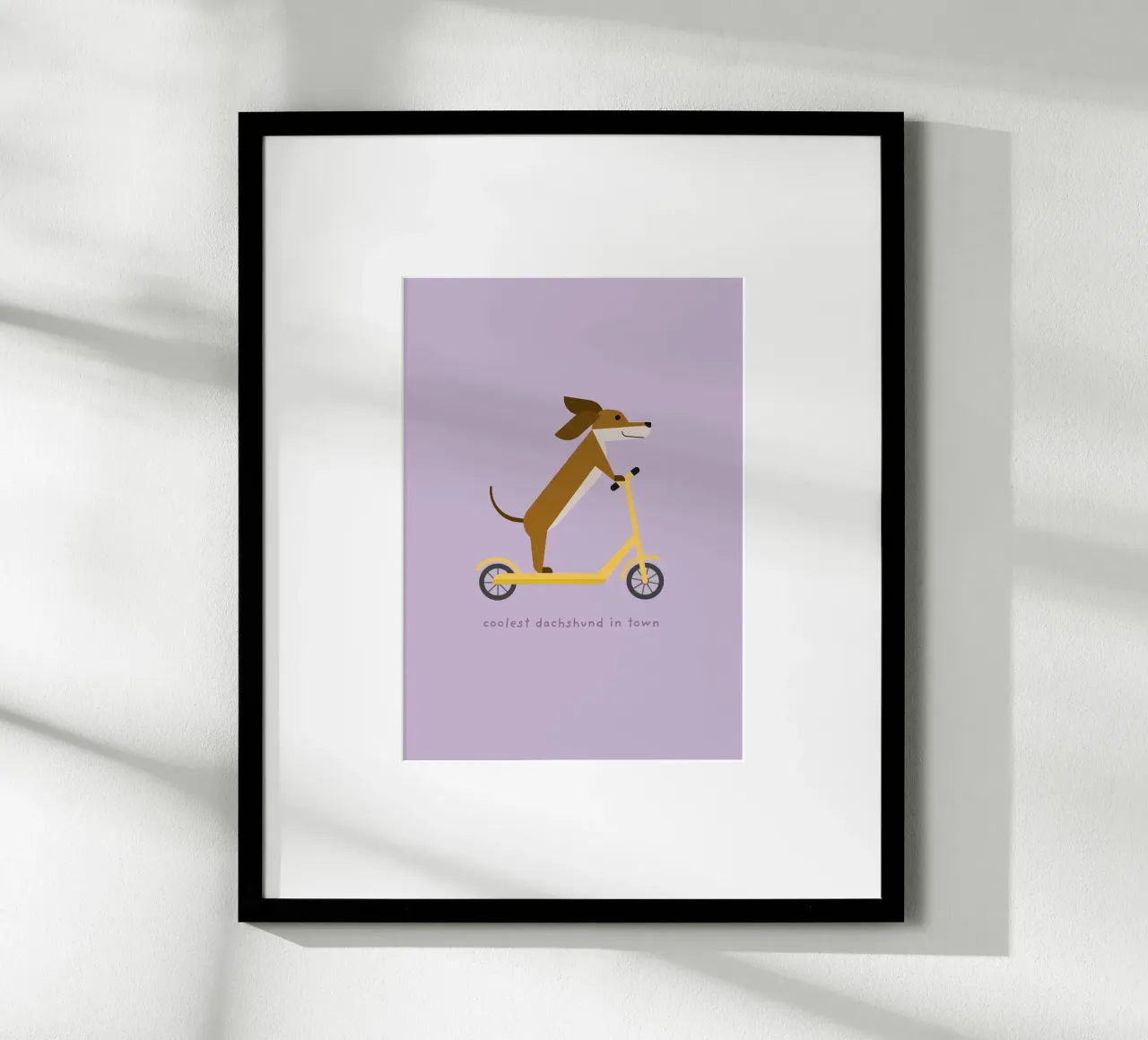 Coolest Dachsund in town poster with aluminum frame by Carolin Vonhoff