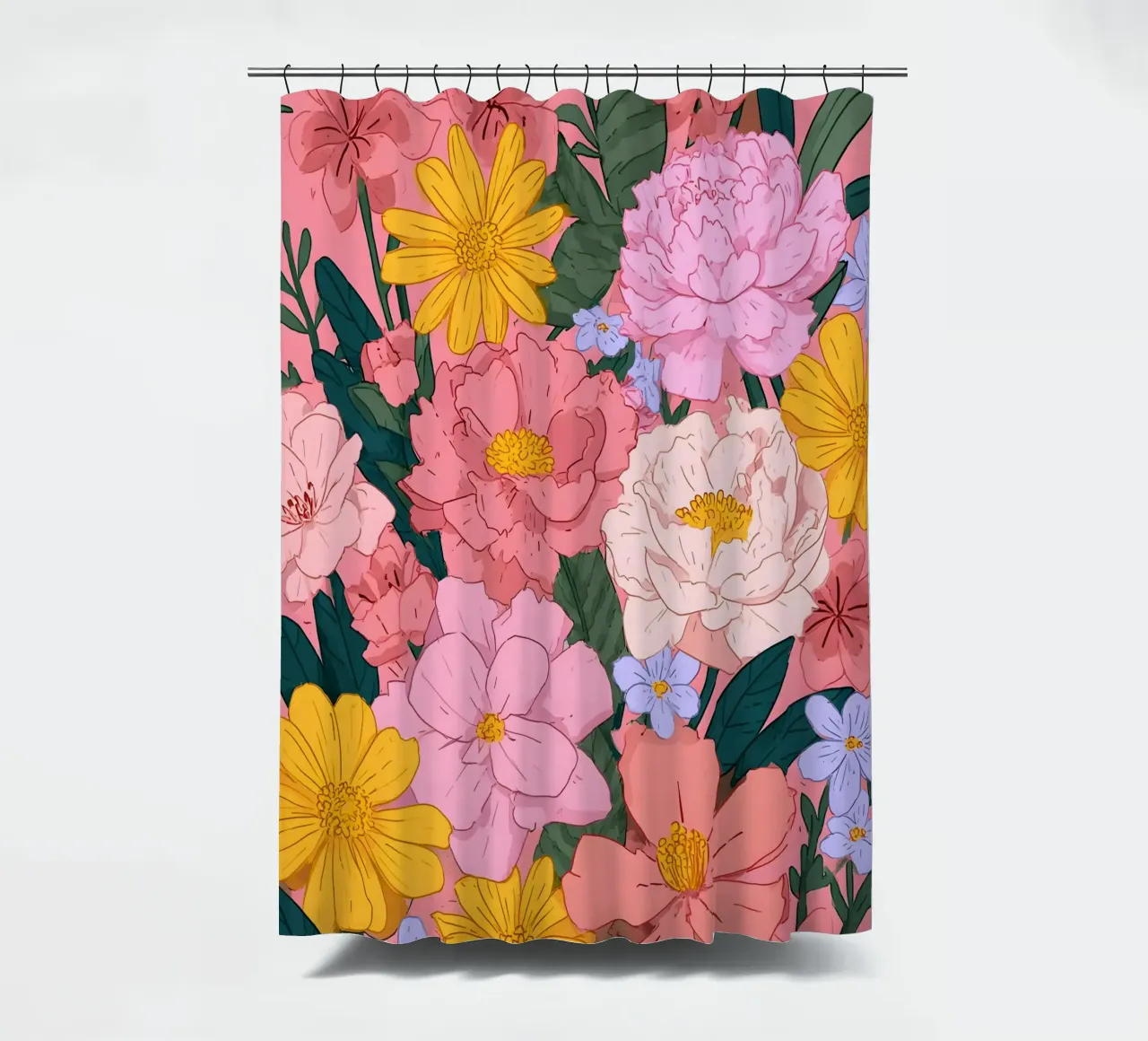 Summer Flowers shower curtain by Sunflower Soul Studio