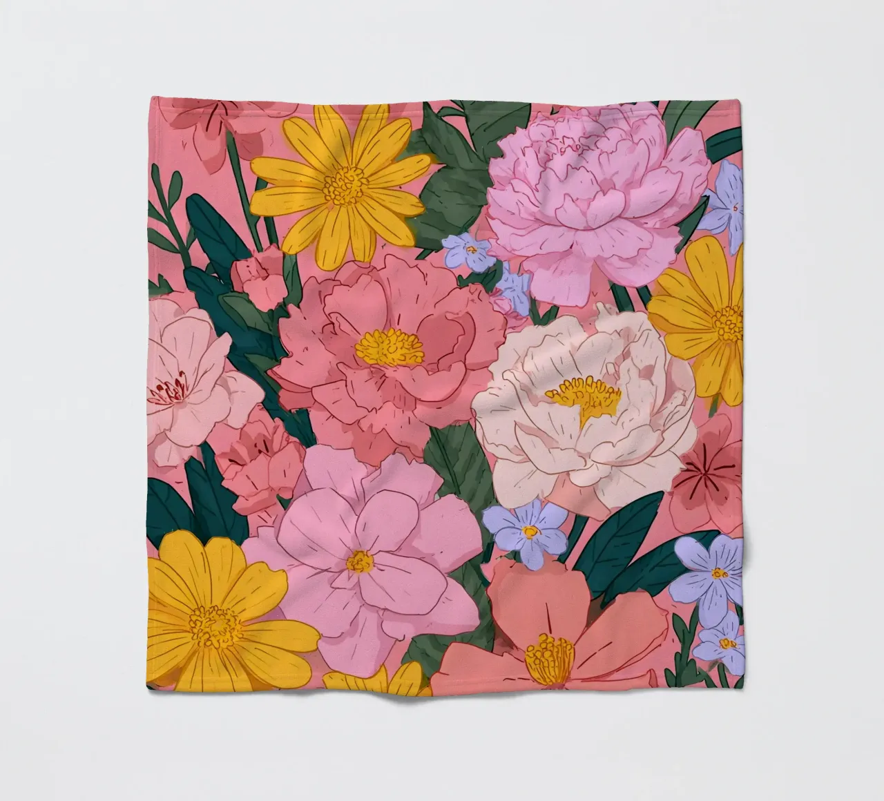 Summer Flowers fleece blanket by Sunflower Soul Studio