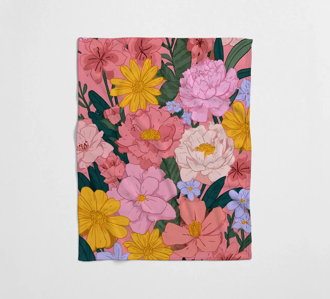 Summer Flowers fleece blanket by Sunflower Soul Studio