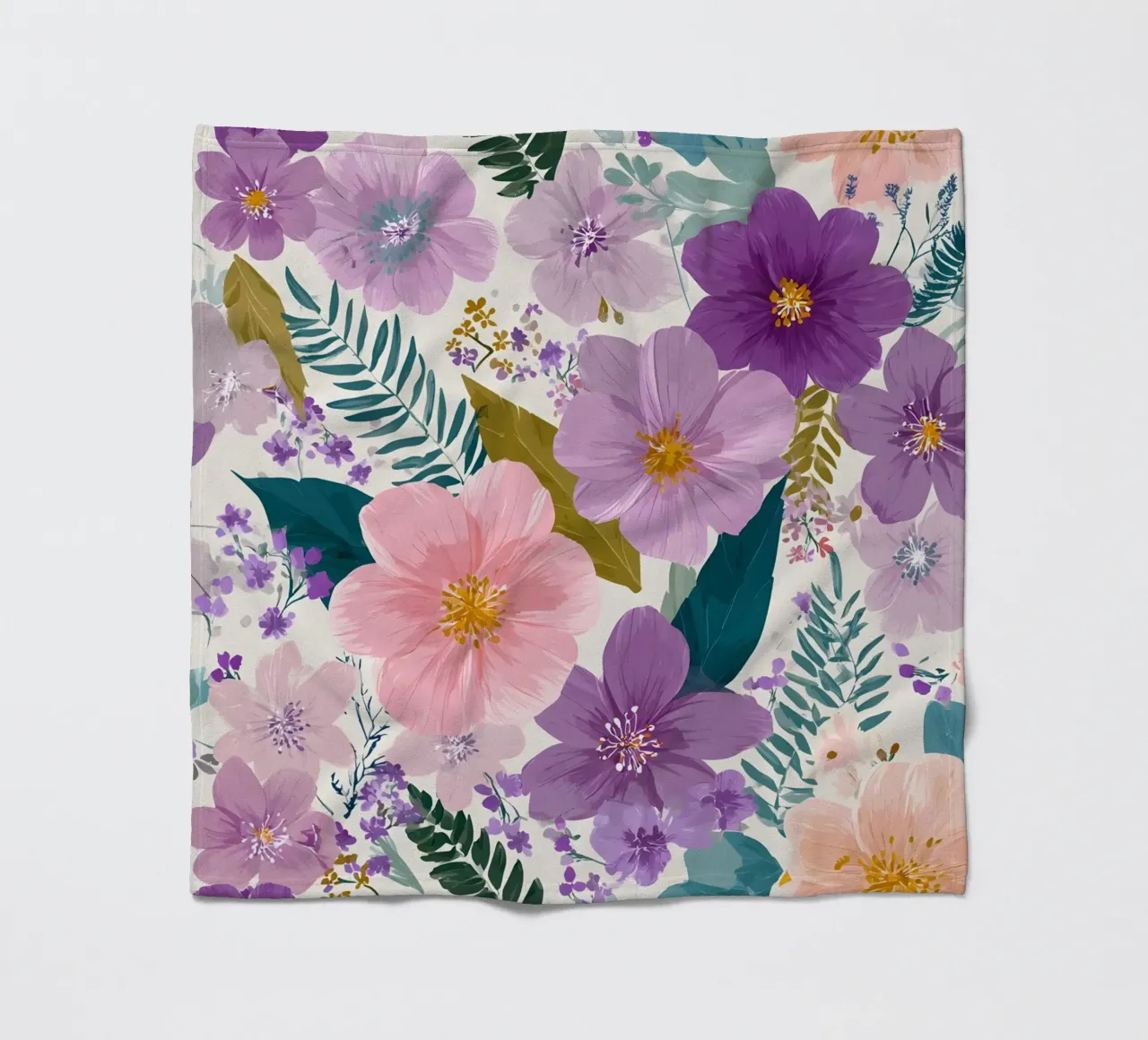 Summer Flowers fleece blanket by Sunflower Soul Studio