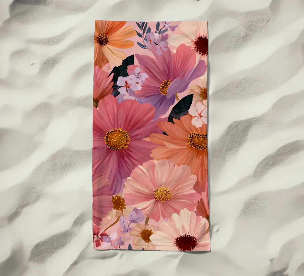 Summer Flowers beach towel by Sunflower Soul Studio