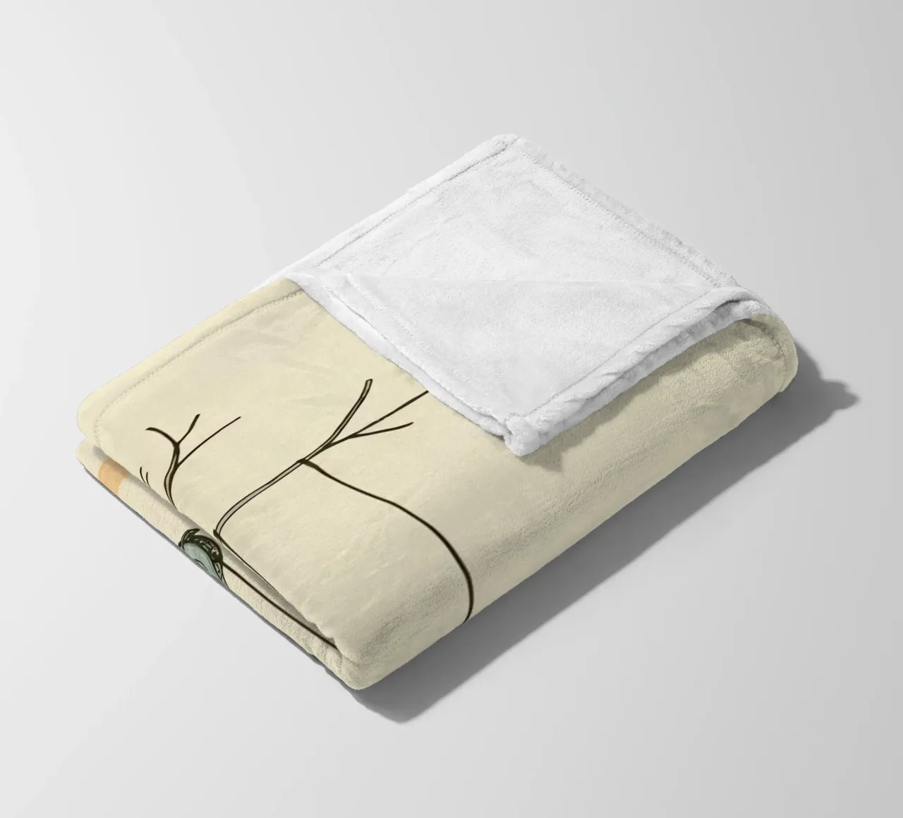 Altalena per pneumatici appesa a un albero spoglio in un ambiente minimalista. coperta in pile da DesignDoodle