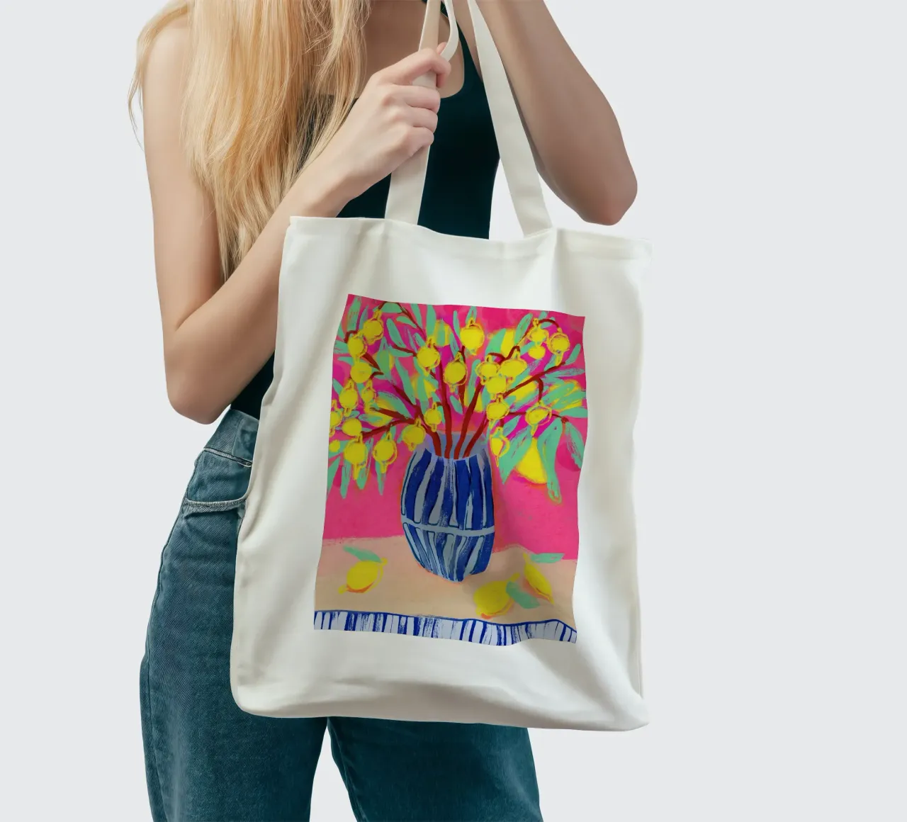 Lemon Bouquet borsa in juta da treechild