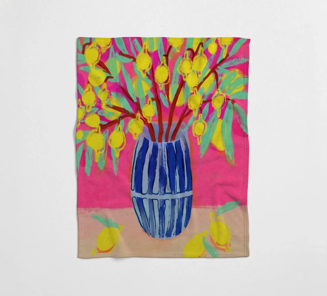 Lemon Bouquet coperta in pile da treechild