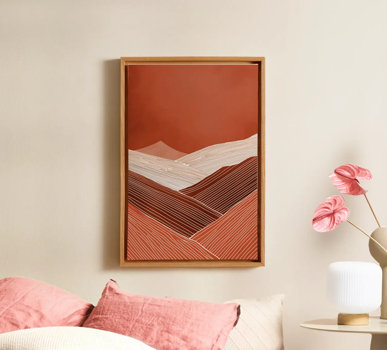 Abstract landschap canvas met Baklijst van Pictura