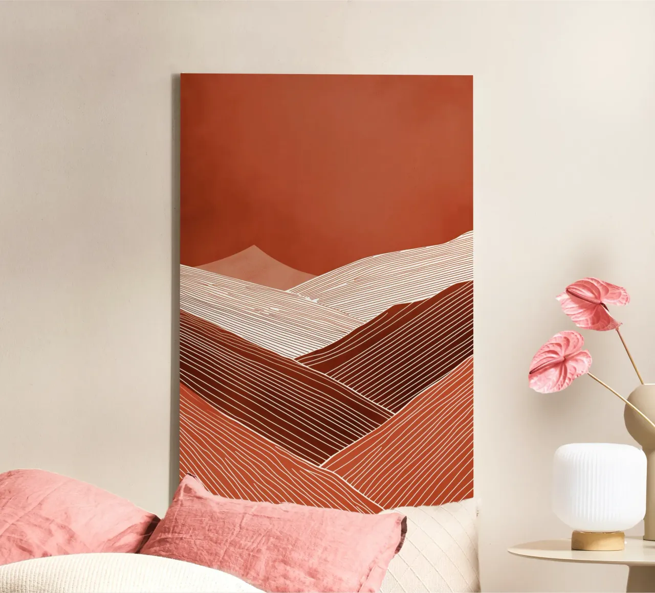 Abstract landschap canvas met Baklijst van Pictura