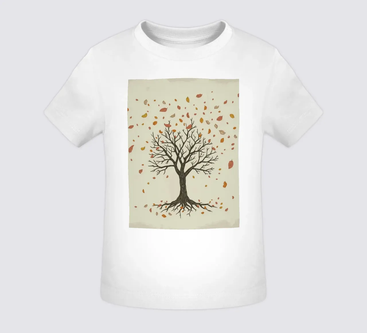 Un albero autunnale con foglie cadenti cattura le transizioni stagionali maglietta neonato da DesignDoodle