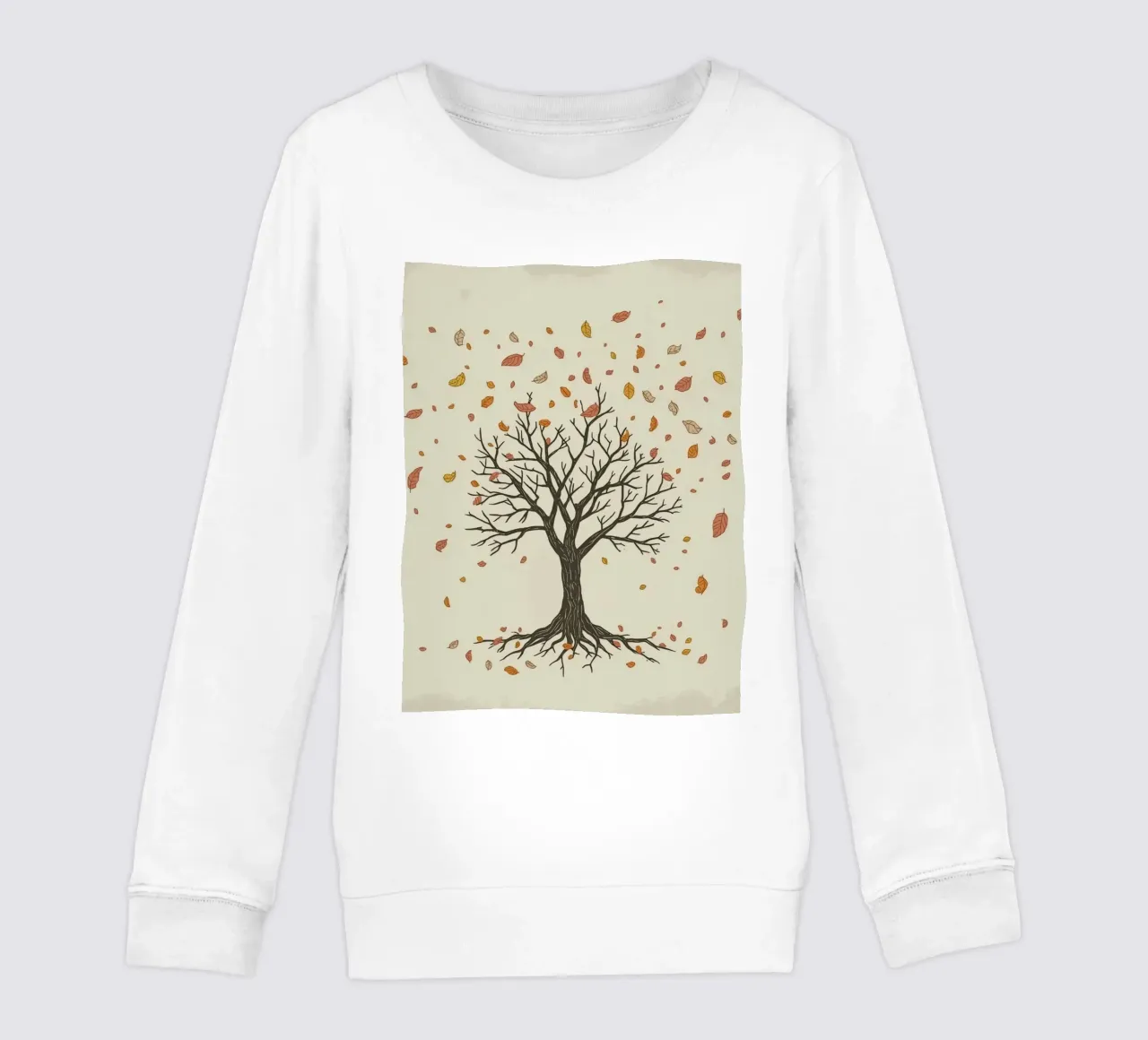 Un albero autunnale con foglie cadenti cattura le transizioni stagionali felpa bambino da DesignDoodle