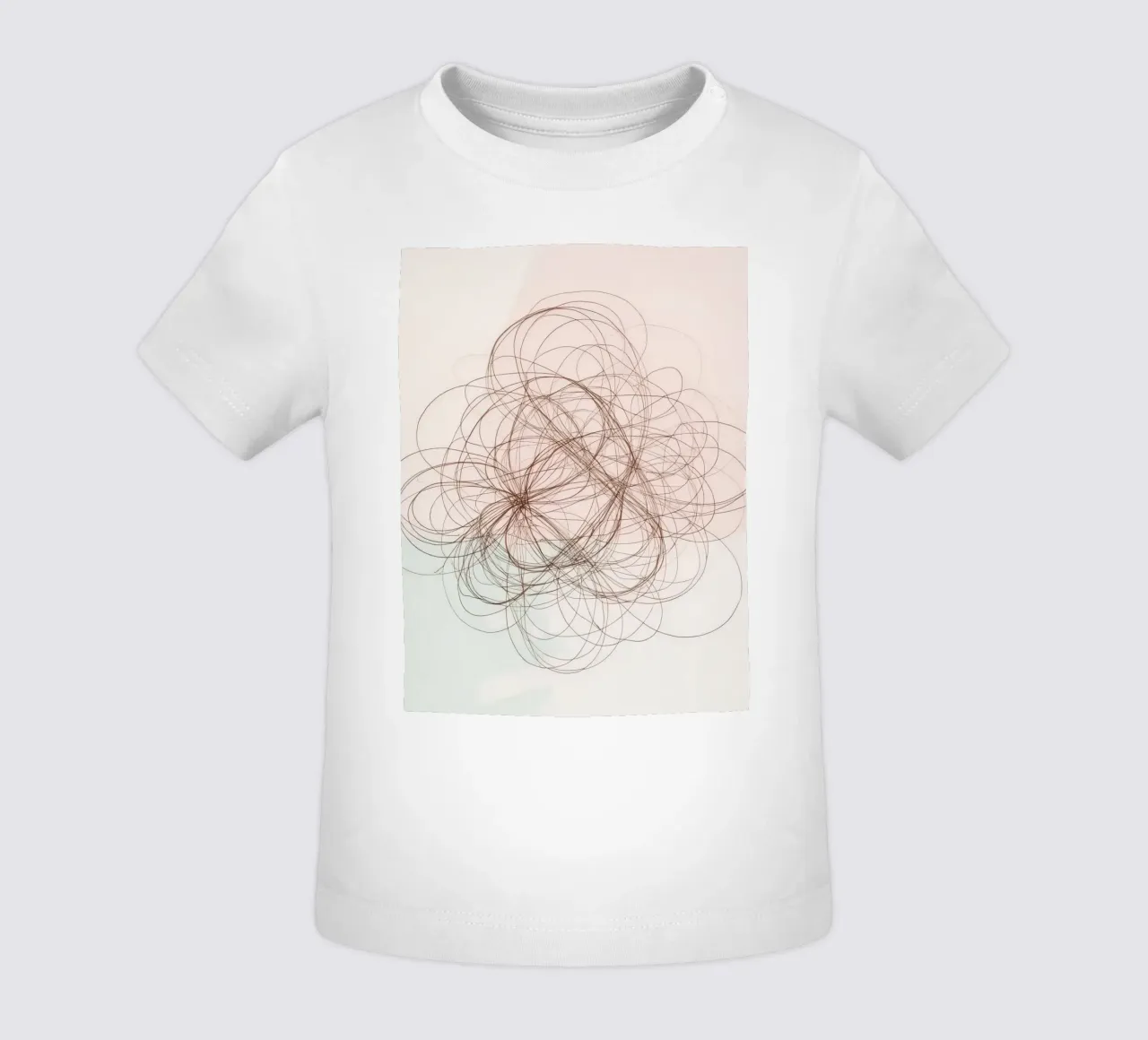 Abstract swirl of lines and curves creating a dynamic art baby t-shirt by DesignDoodle
