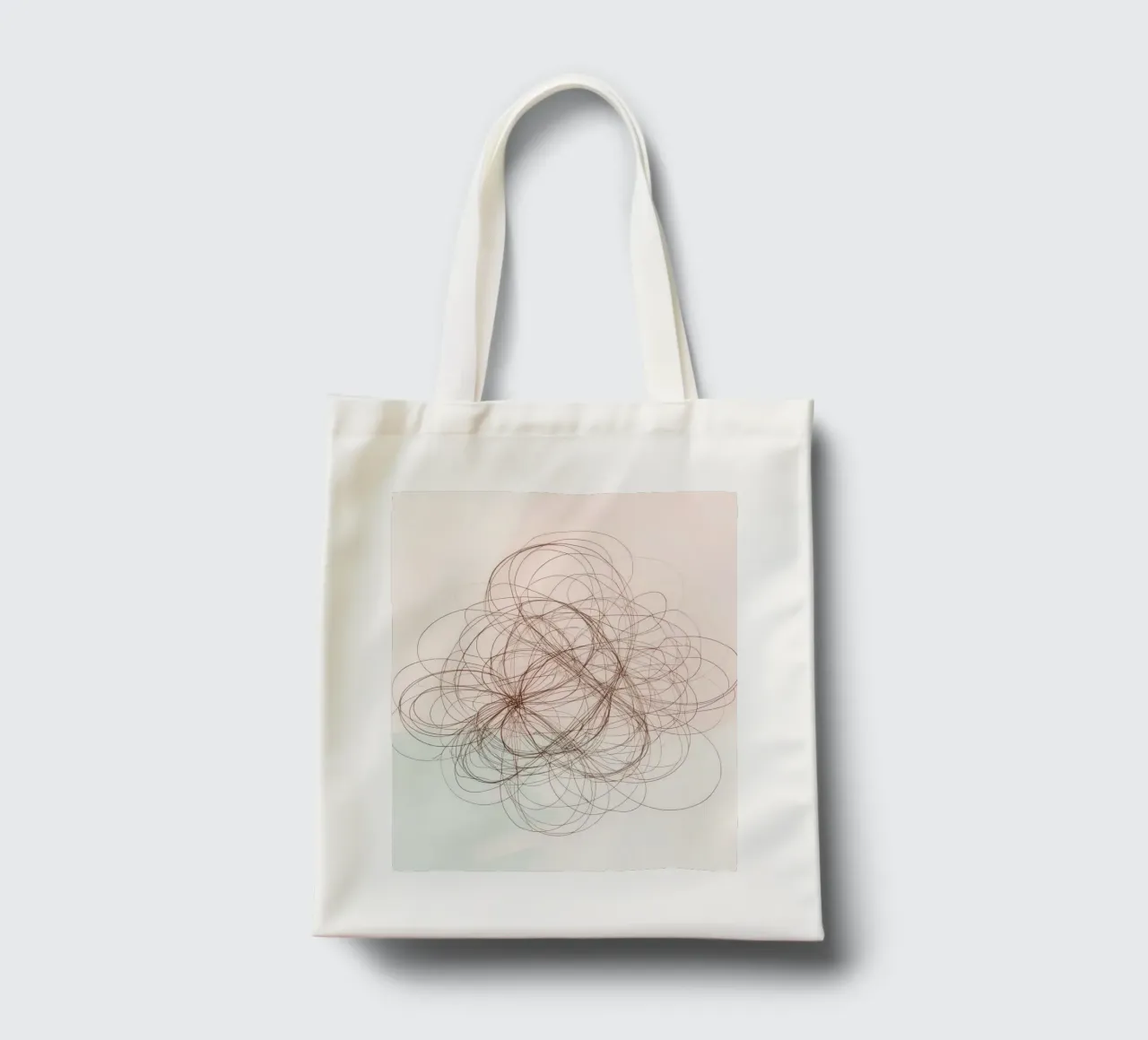 Abstract swirl of lines and curves creating a dynamic art tote bag by DesignDoodle