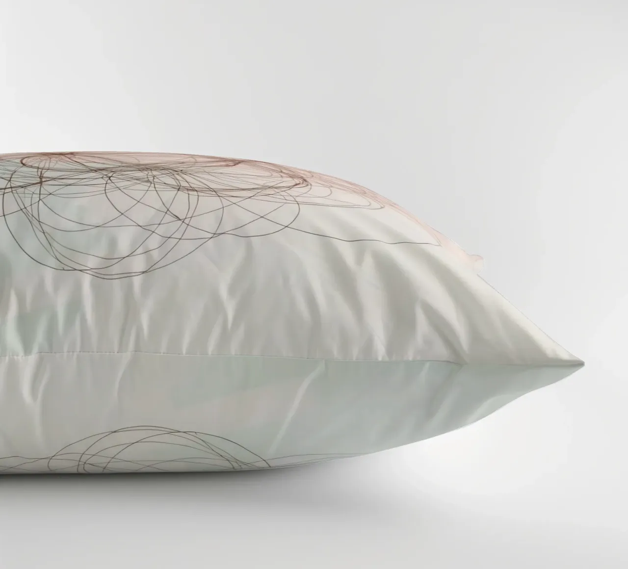 Abstract swirl of lines and curves creating a dynamic art decorative cushion by DesignDoodle