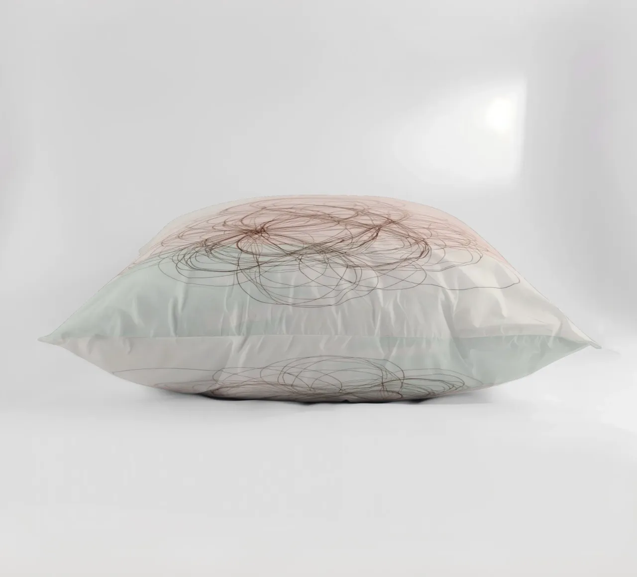 Abstract swirl of lines and curves creating a dynamic art decorative cushion by DesignDoodle