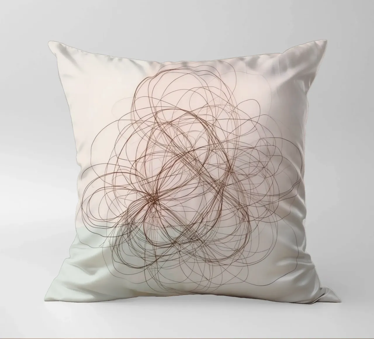 Abstract swirl of lines and curves creating a dynamic art decorative cushion by DesignDoodle