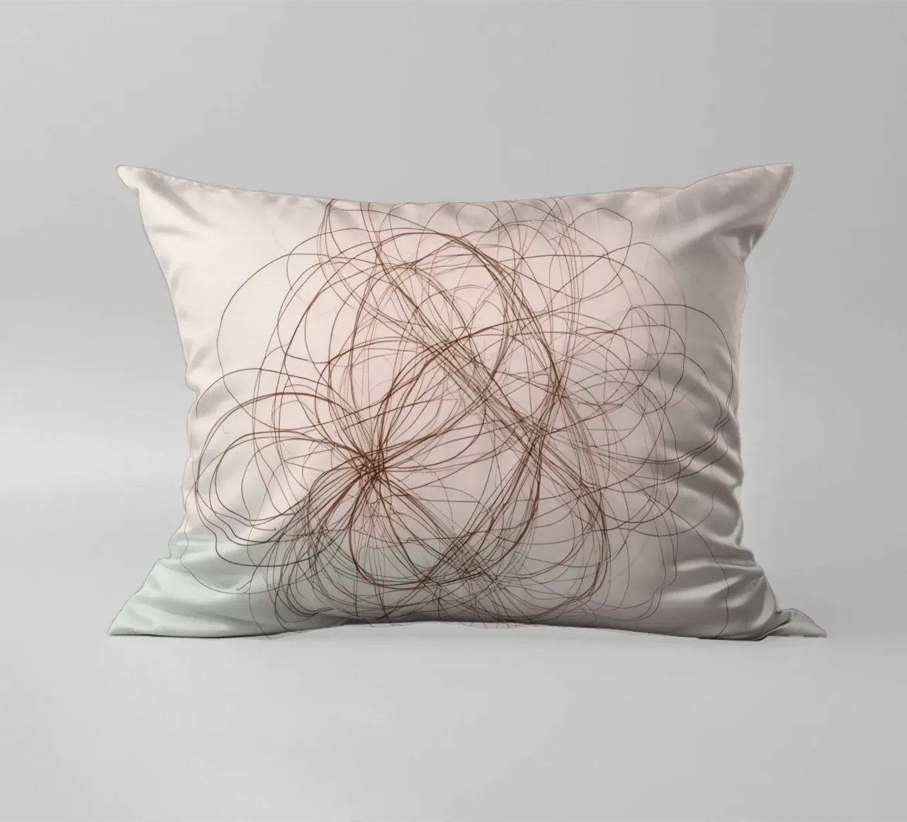 Abstract swirl of lines and curves creating a dynamic art decorative cushion by DesignDoodle