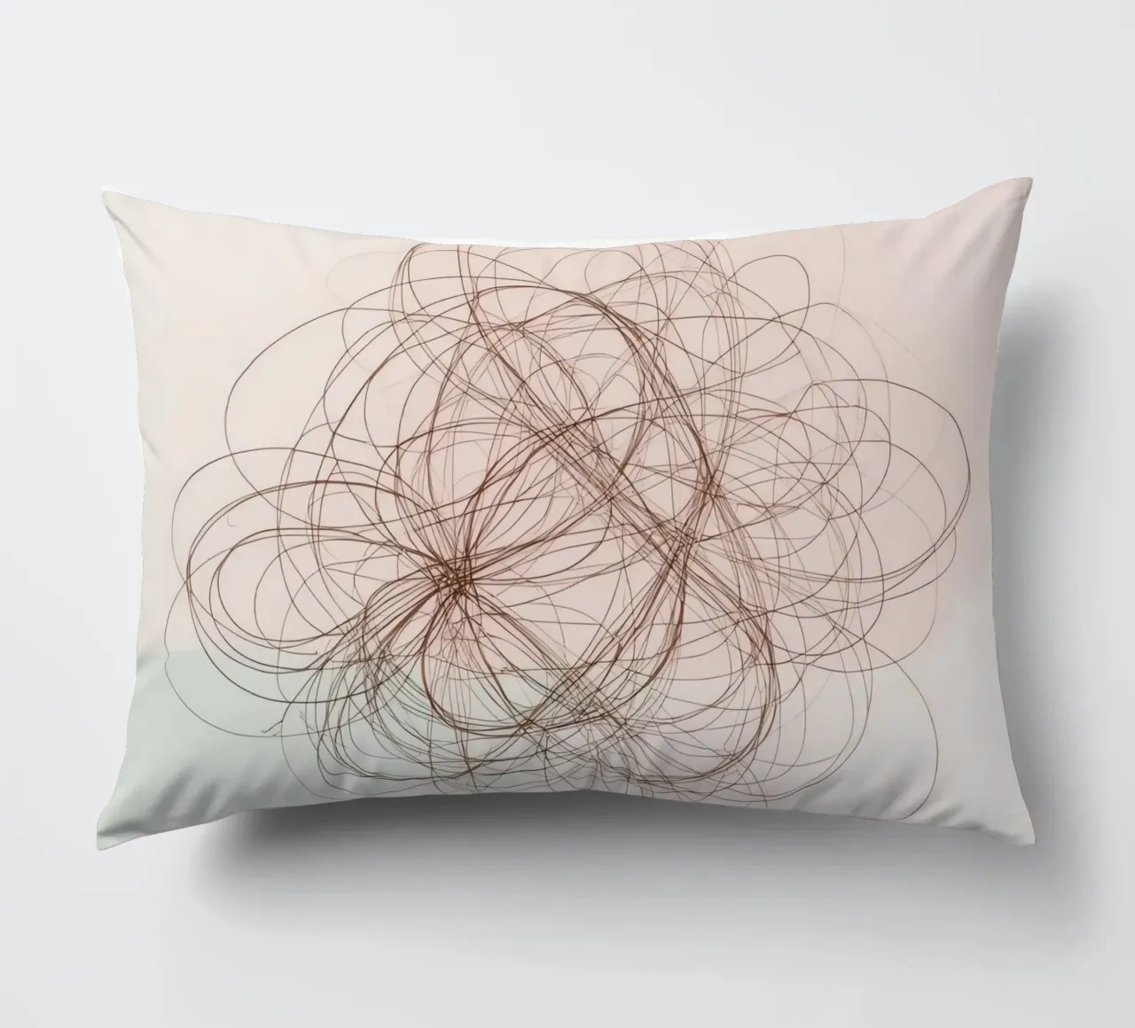 Abstract swirl of lines and curves creating a dynamic art decorative cushion by DesignDoodle