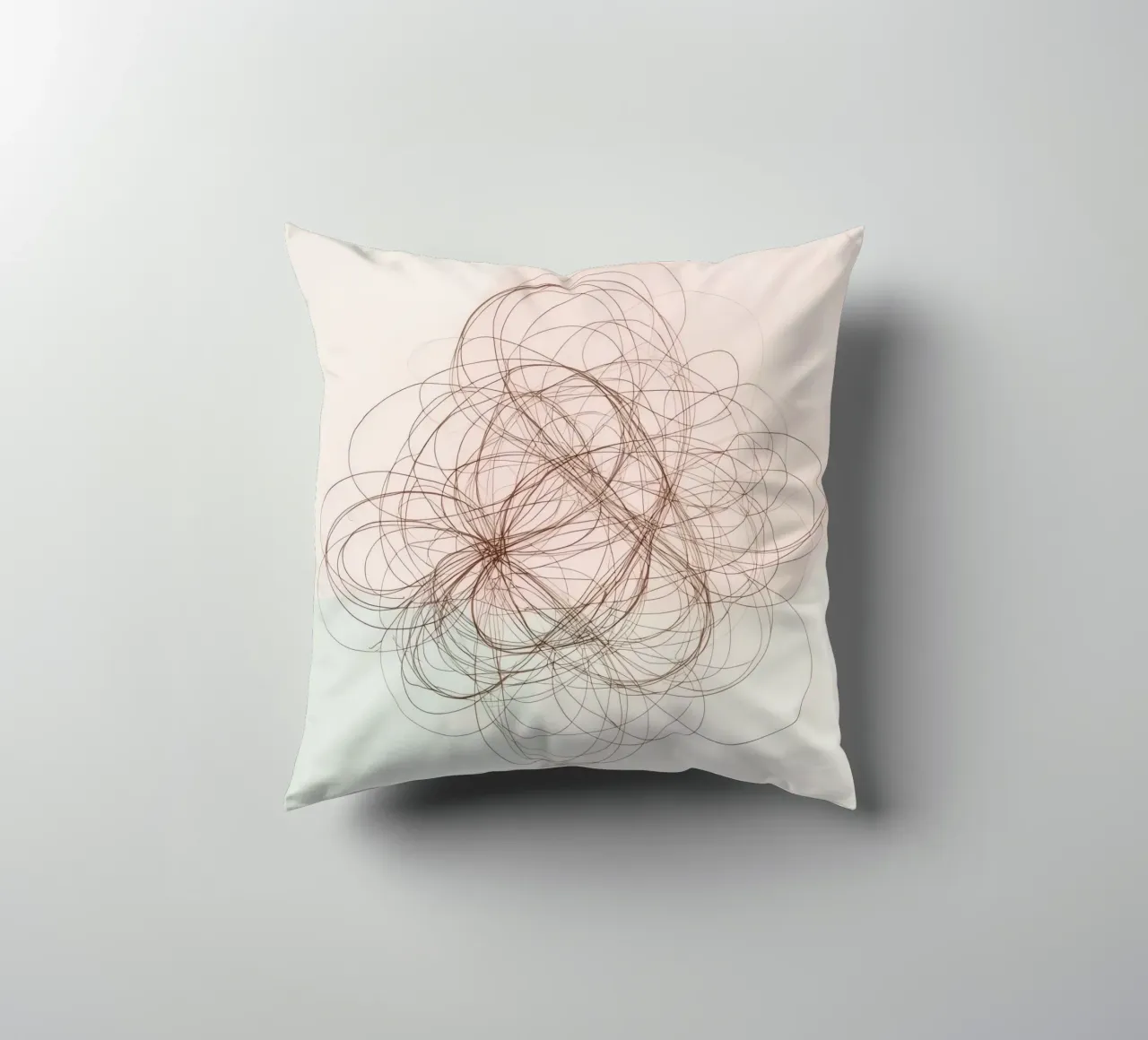 Abstract swirl of lines and curves creating a dynamic art decorative cushion by DesignDoodle