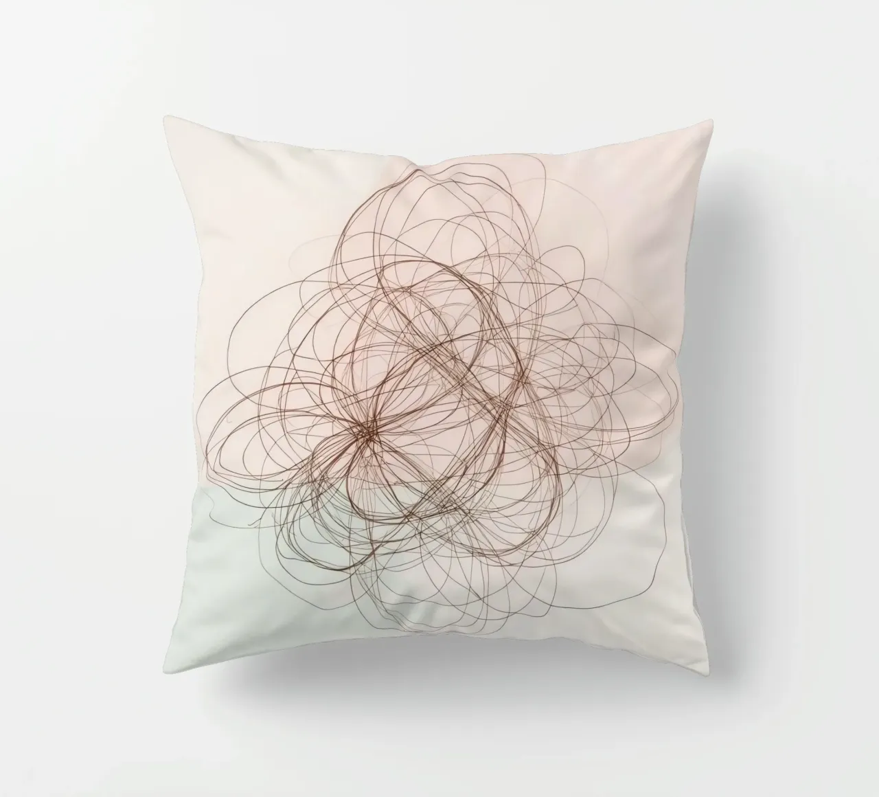 Abstract swirl of lines and curves creating a dynamic art decorative cushion by DesignDoodle