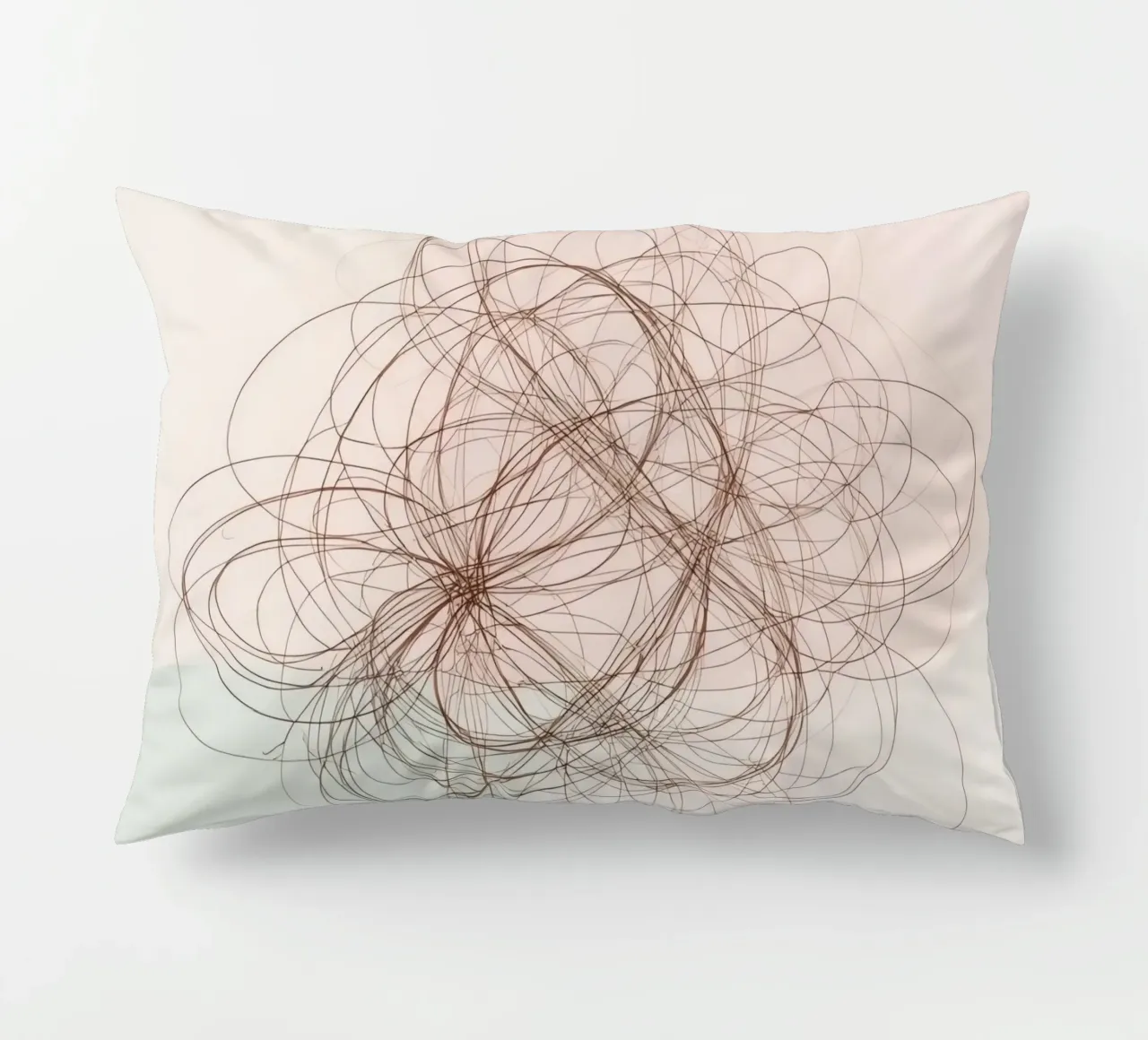 Abstract swirl of lines and curves creating a dynamic art decorative cushion by DesignDoodle