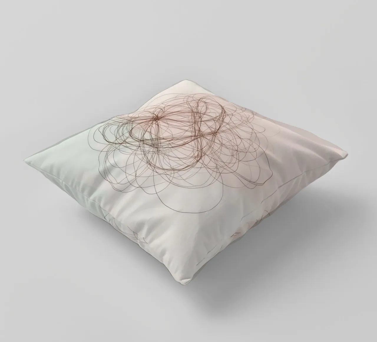 Abstract swirl of lines and curves creating a dynamic art decorative cushion by DesignDoodle