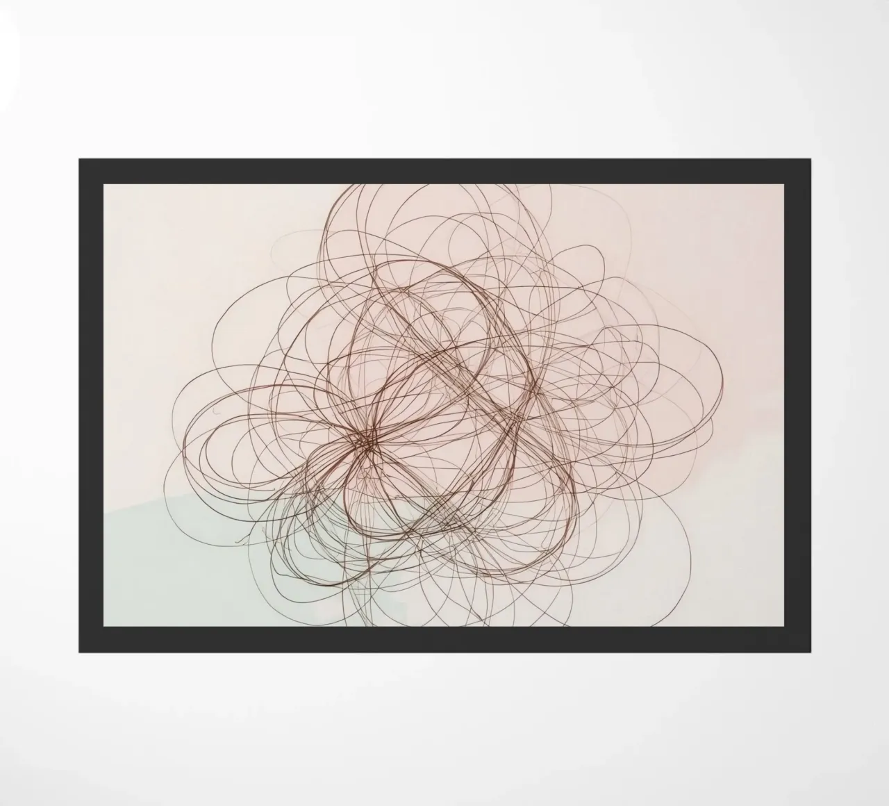 Abstract swirl of lines and curves creating a dynamic art doormat by DesignDoodle