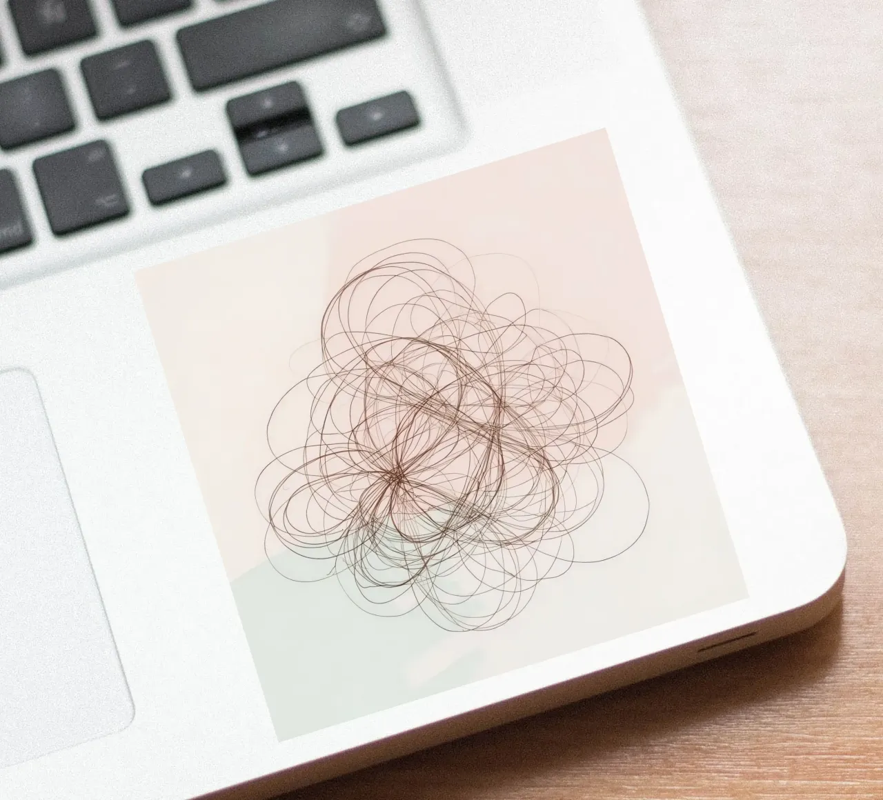 Abstract swirl of lines and curves creating a dynamic art sticker by DesignDoodle