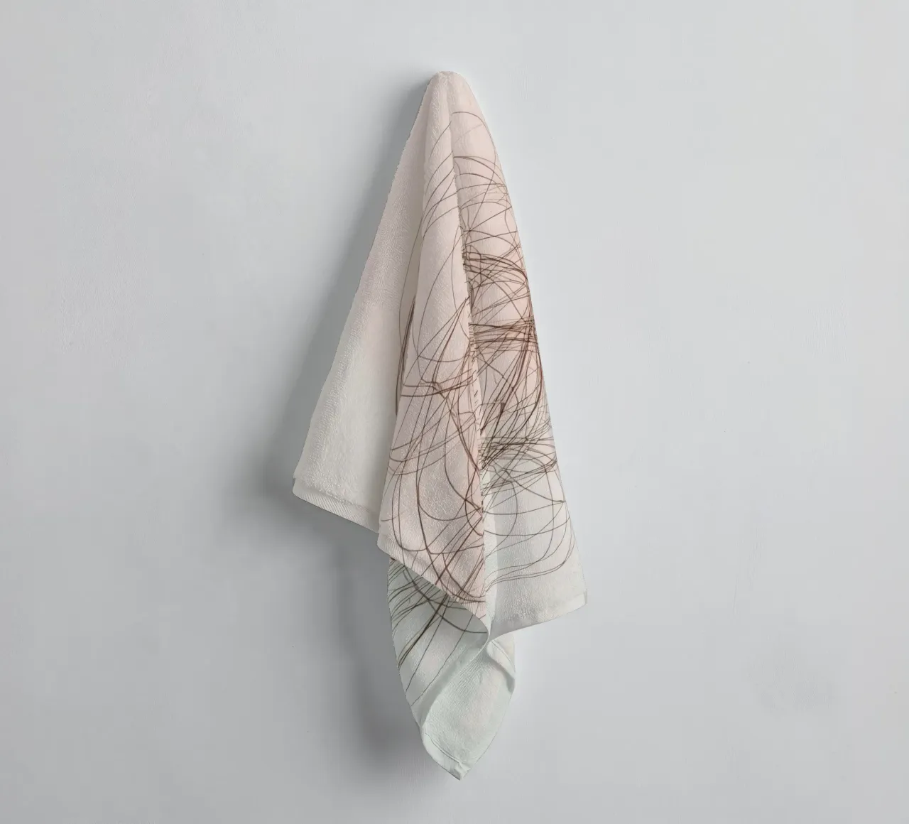 Abstract swirl of lines and curves creating a dynamic art towel by DesignDoodle