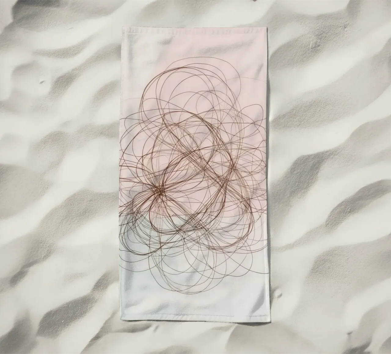Abstract swirl of lines and curves creating a dynamic art beach towel by DesignDoodle