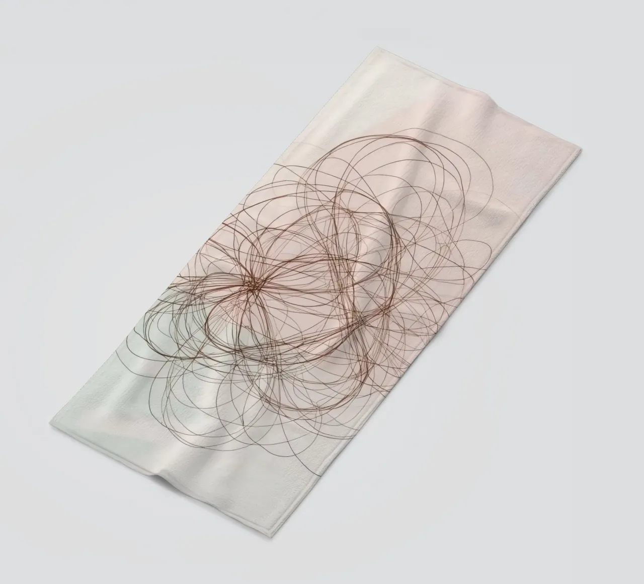 Abstract swirl of lines and curves creating a dynamic art beach towel by DesignDoodle