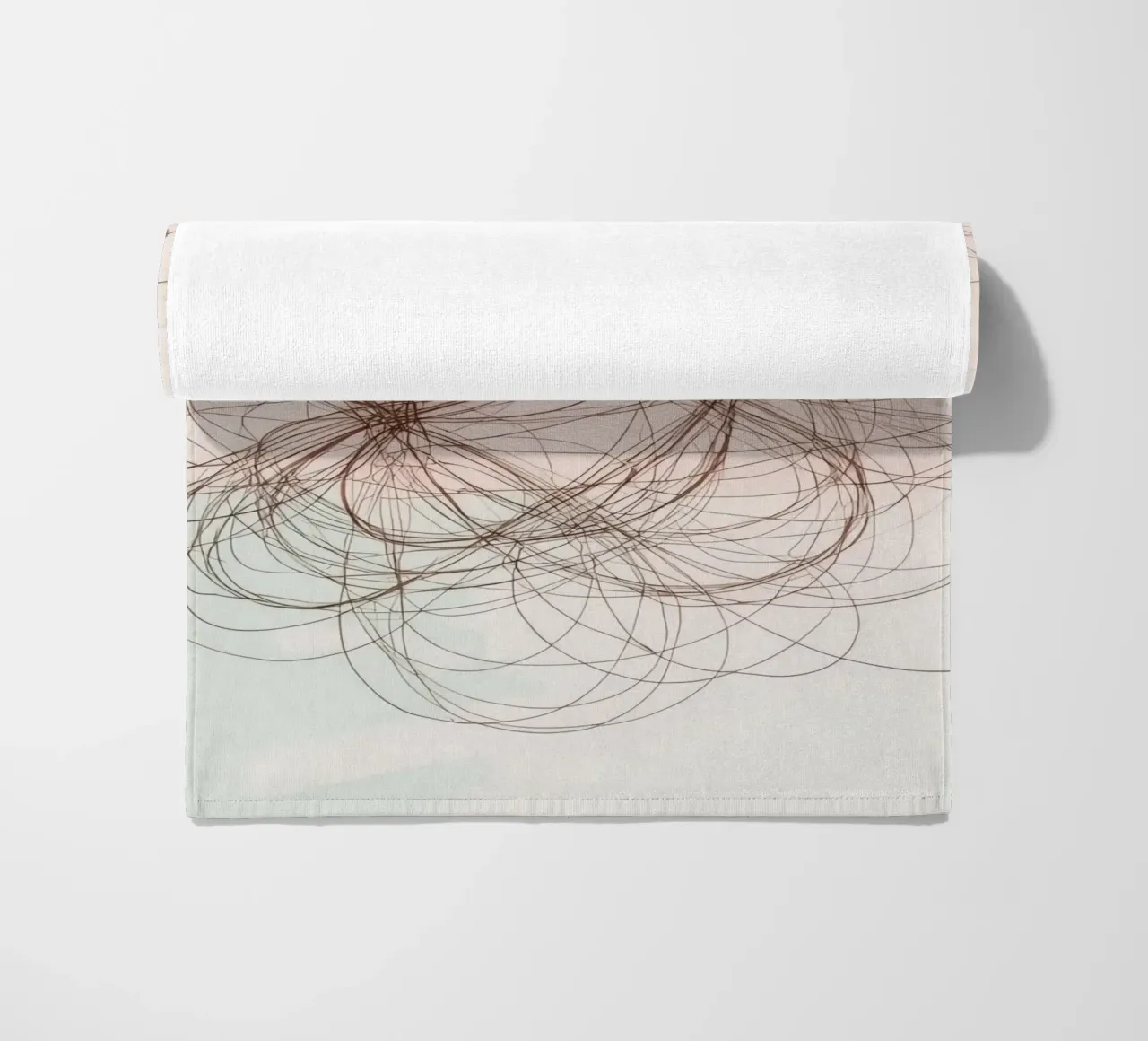 Abstract swirl of lines and curves creating a dynamic art beach towel by DesignDoodle