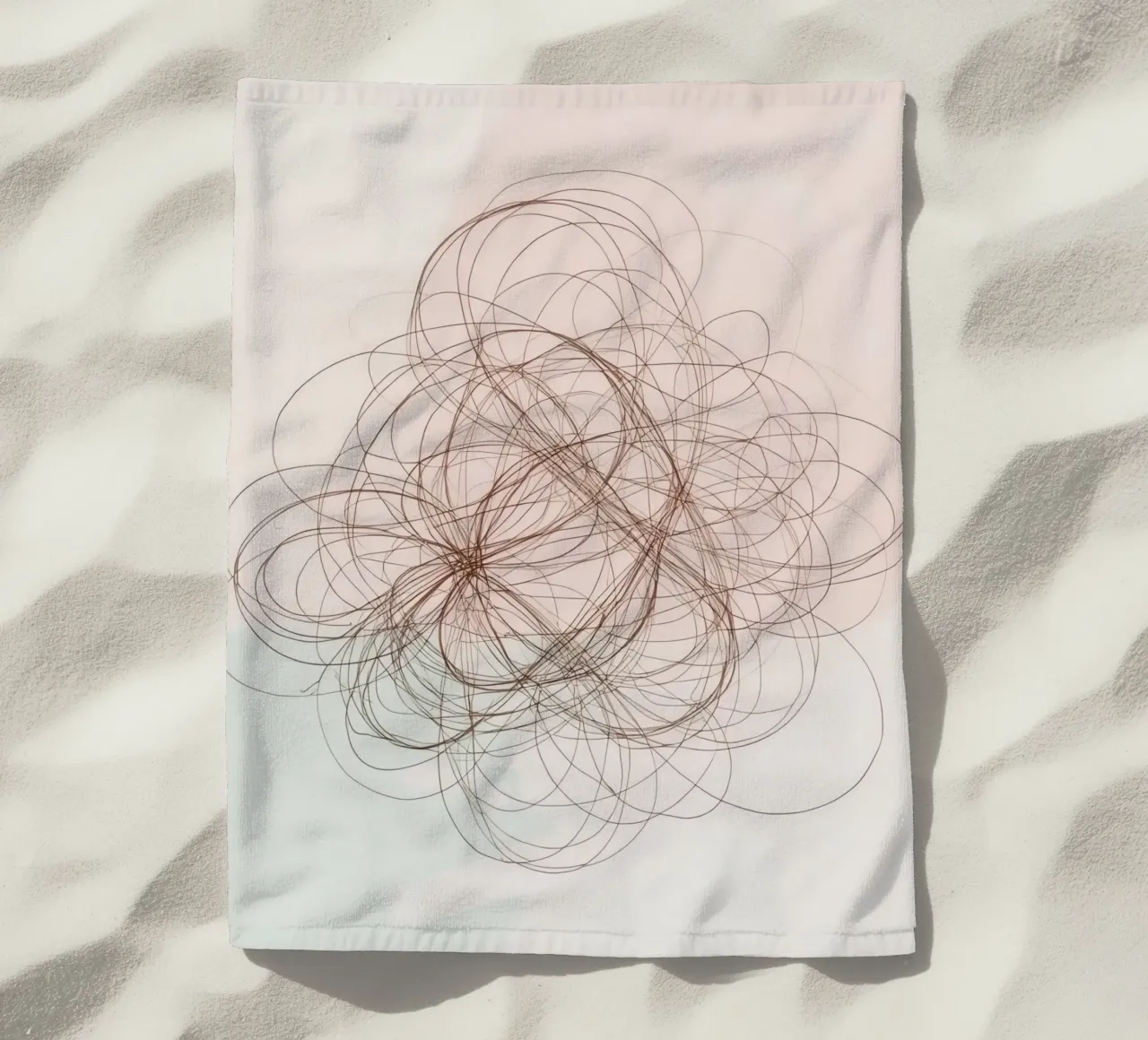 Abstract swirl of lines and curves creating a dynamic art beach towel by DesignDoodle