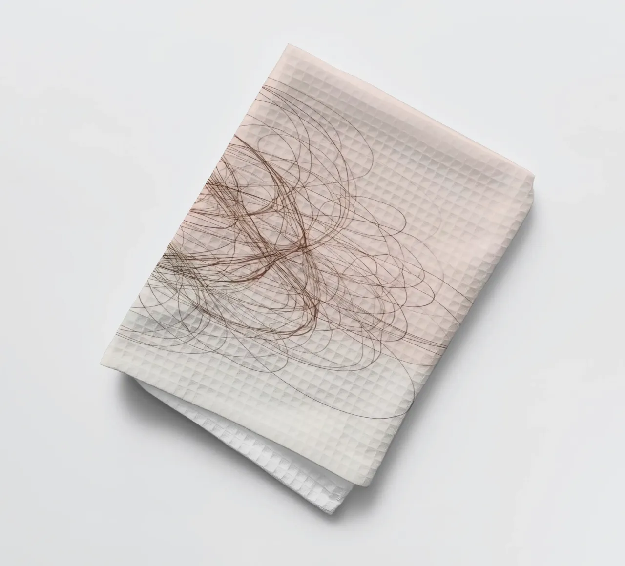 Abstract swirl of lines and curves creating a dynamic art tea towel by DesignDoodle