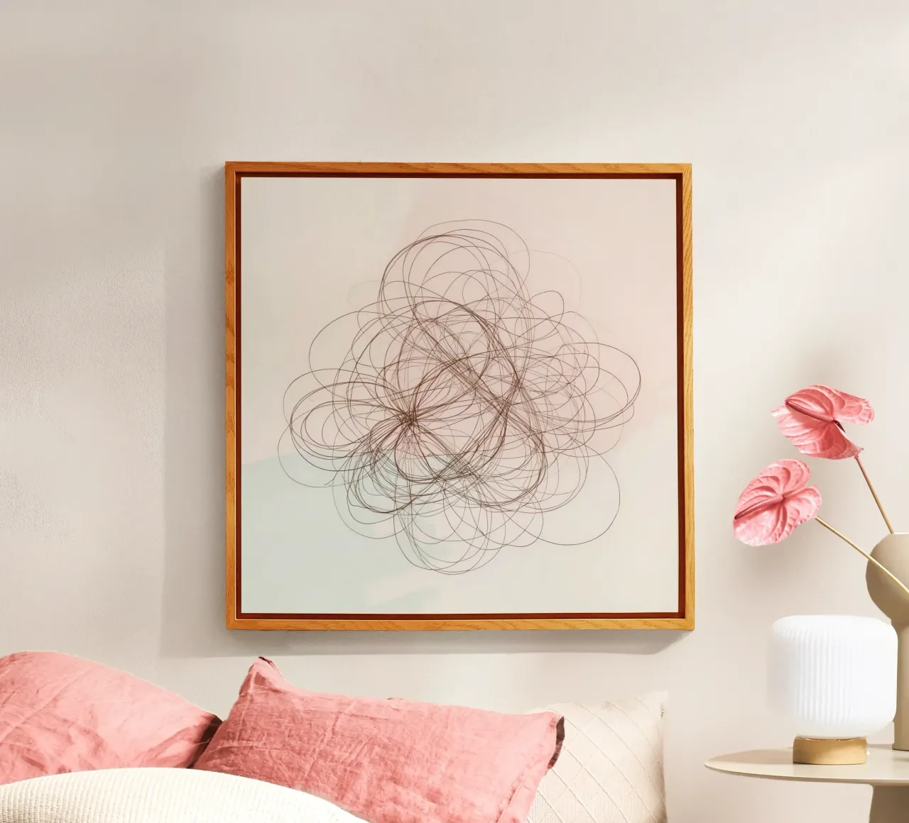 Abstract swirl of lines and curves creating a dynamic art acrylic glass by DesignDoodle