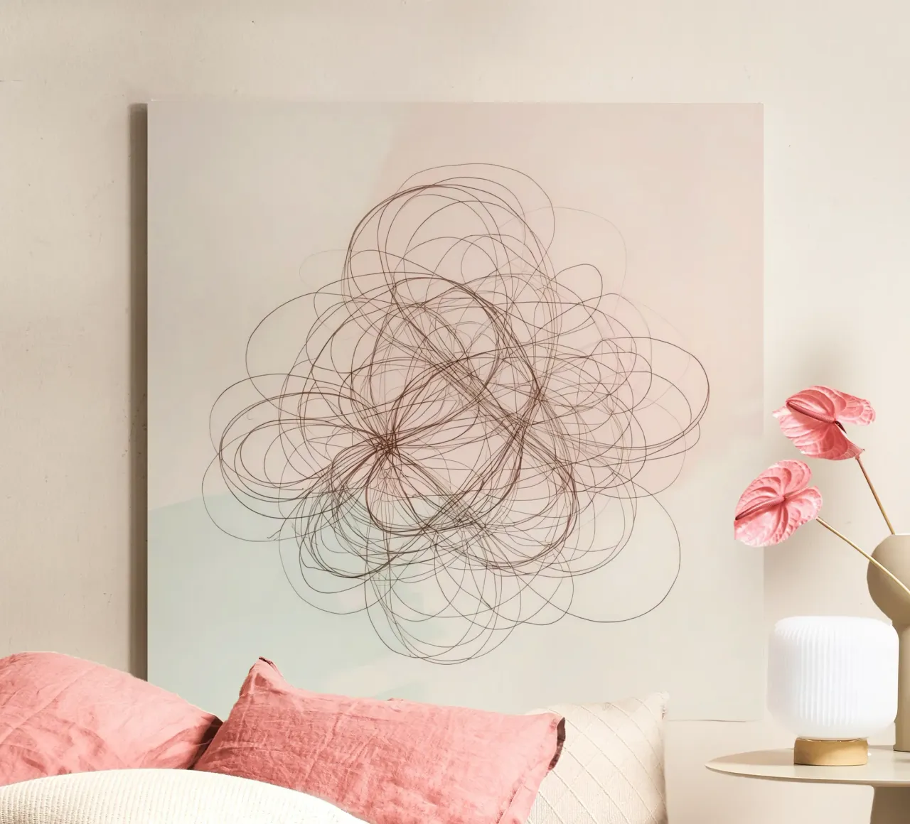 Abstract swirl of lines and curves creating a dynamic art canvas by DesignDoodle