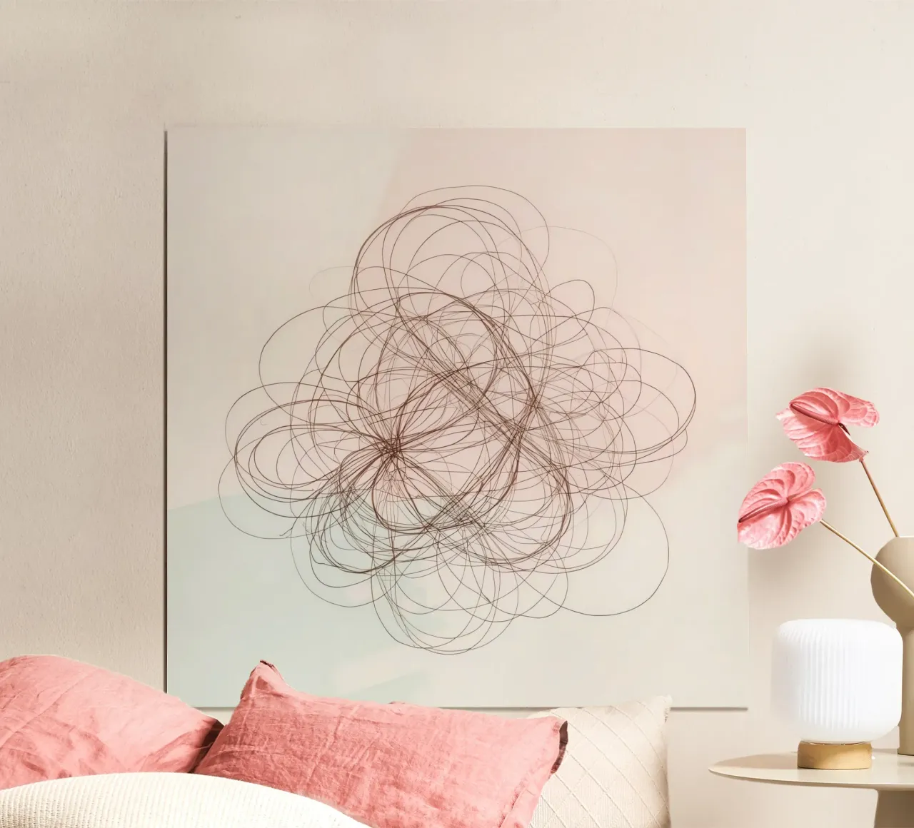 Abstract swirl of lines and curves creating a dynamic art poster by DesignDoodle