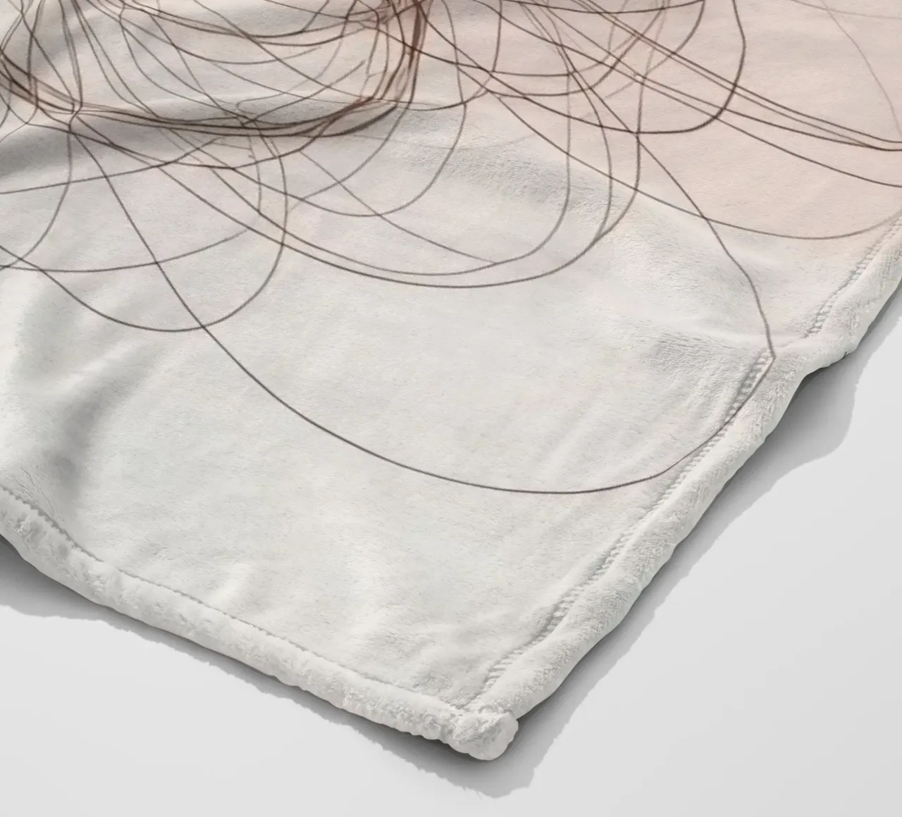 Abstract swirl of lines and curves creating a dynamic art fleece blanket by DesignDoodle