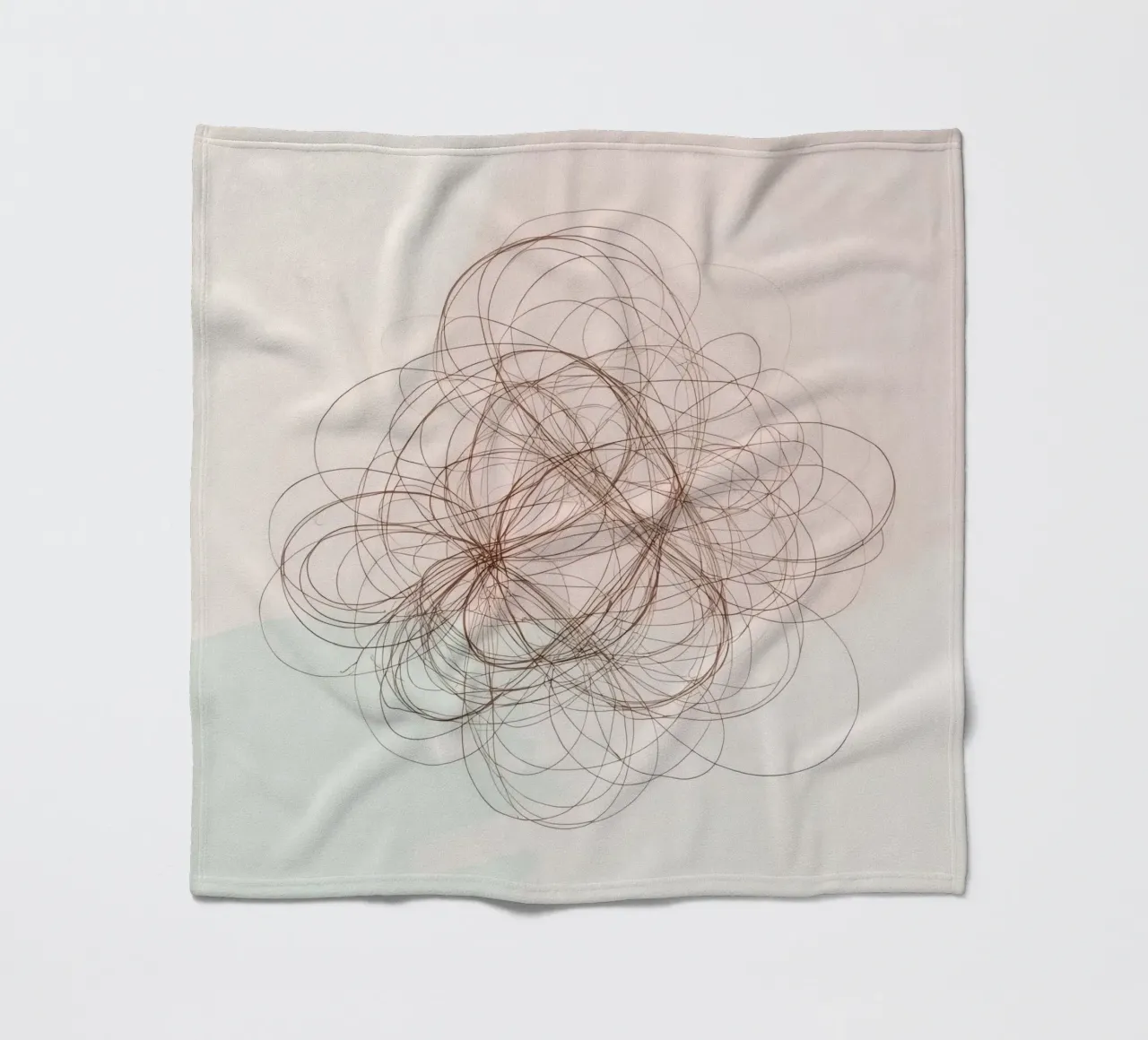 Abstract swirl of lines and curves creating a dynamic art fleece blanket by DesignDoodle