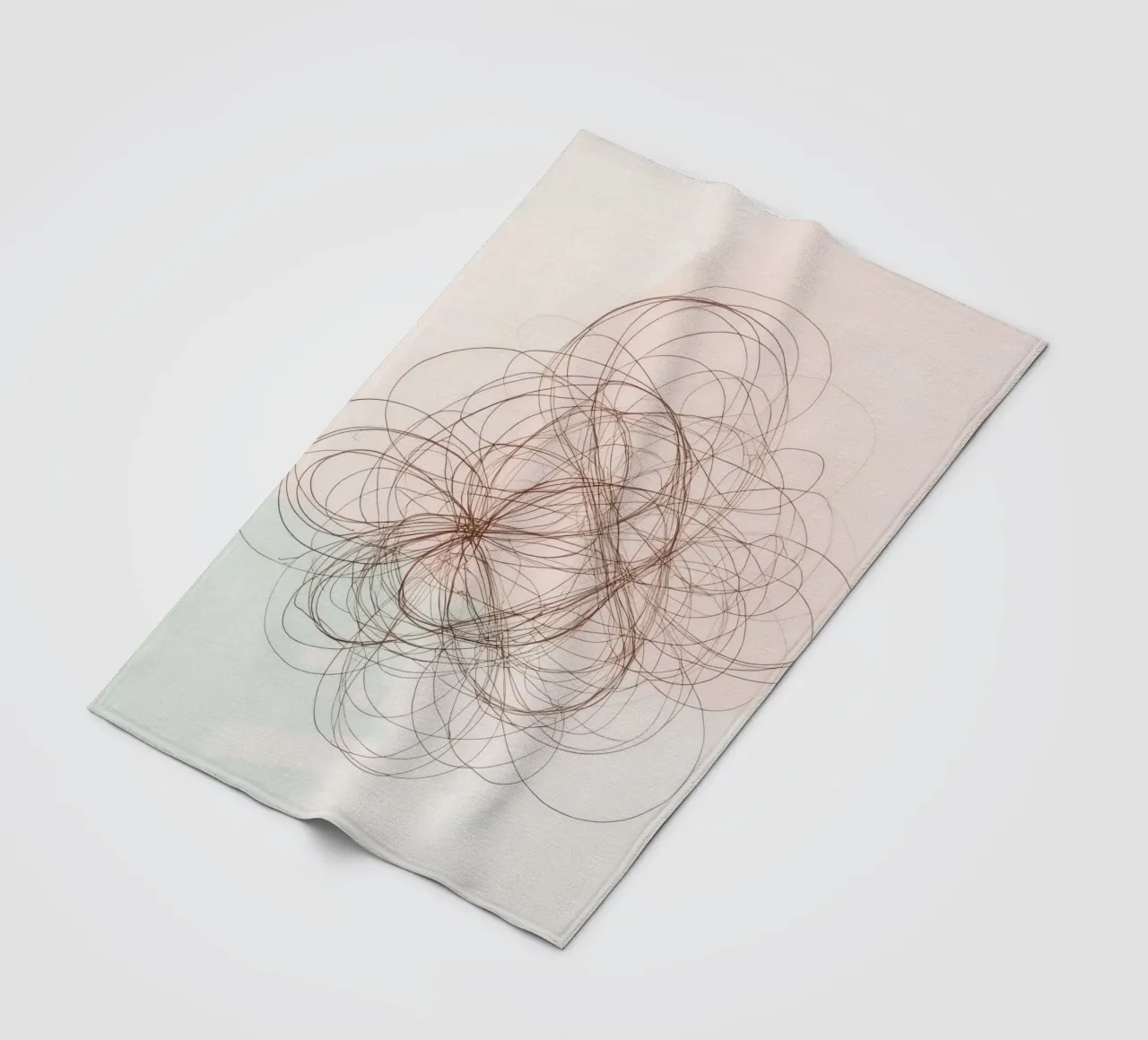 Abstract swirl of lines and curves creating a dynamic art fleece blanket by DesignDoodle