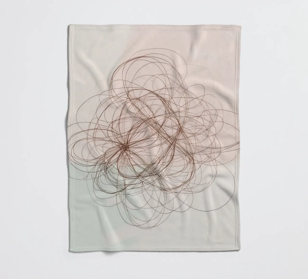 Abstract swirl of lines and curves creating a dynamic art fleece blanket by DesignDoodle