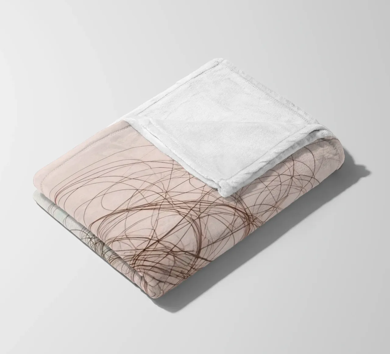 Abstract swirl of lines and curves creating a dynamic art fleece blanket by DesignDoodle