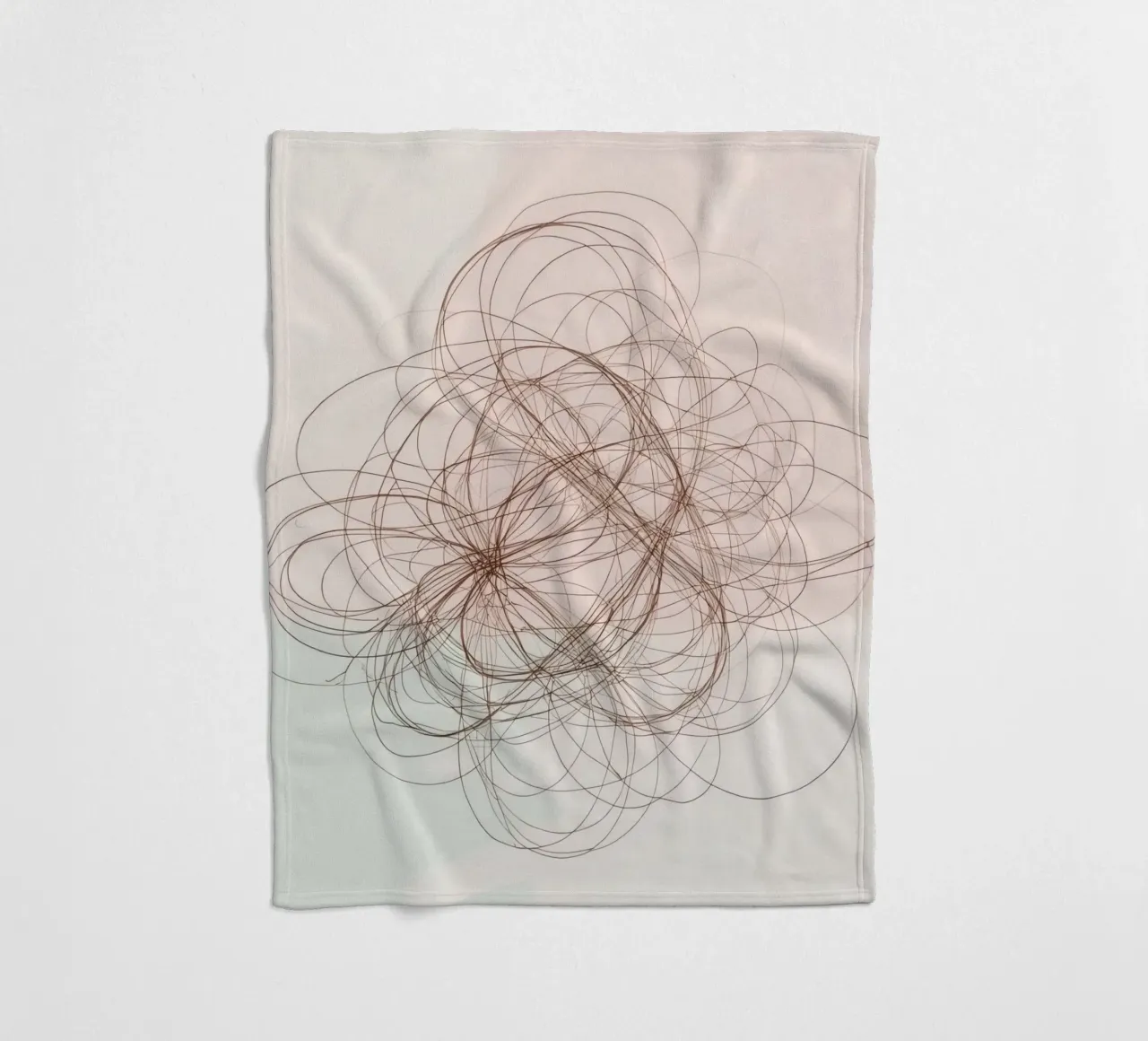 Abstract swirl of lines and curves creating a dynamic art fleece blanket by DesignDoodle