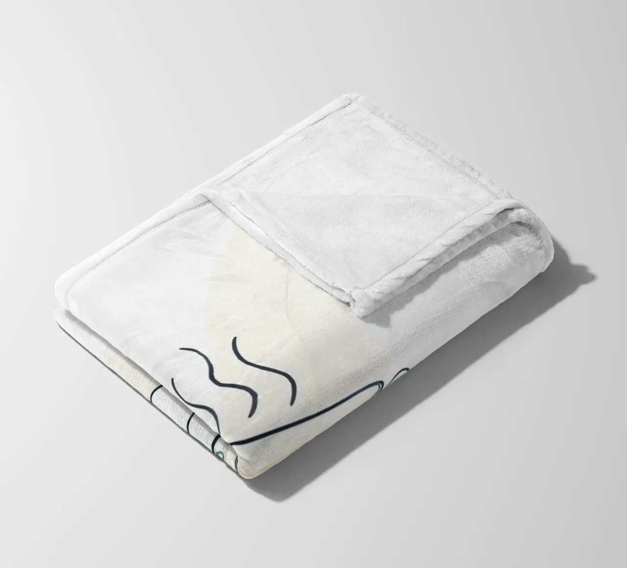 Hand holding a steaming cup of tea against a soft background fleece blanket by DesignDoodle