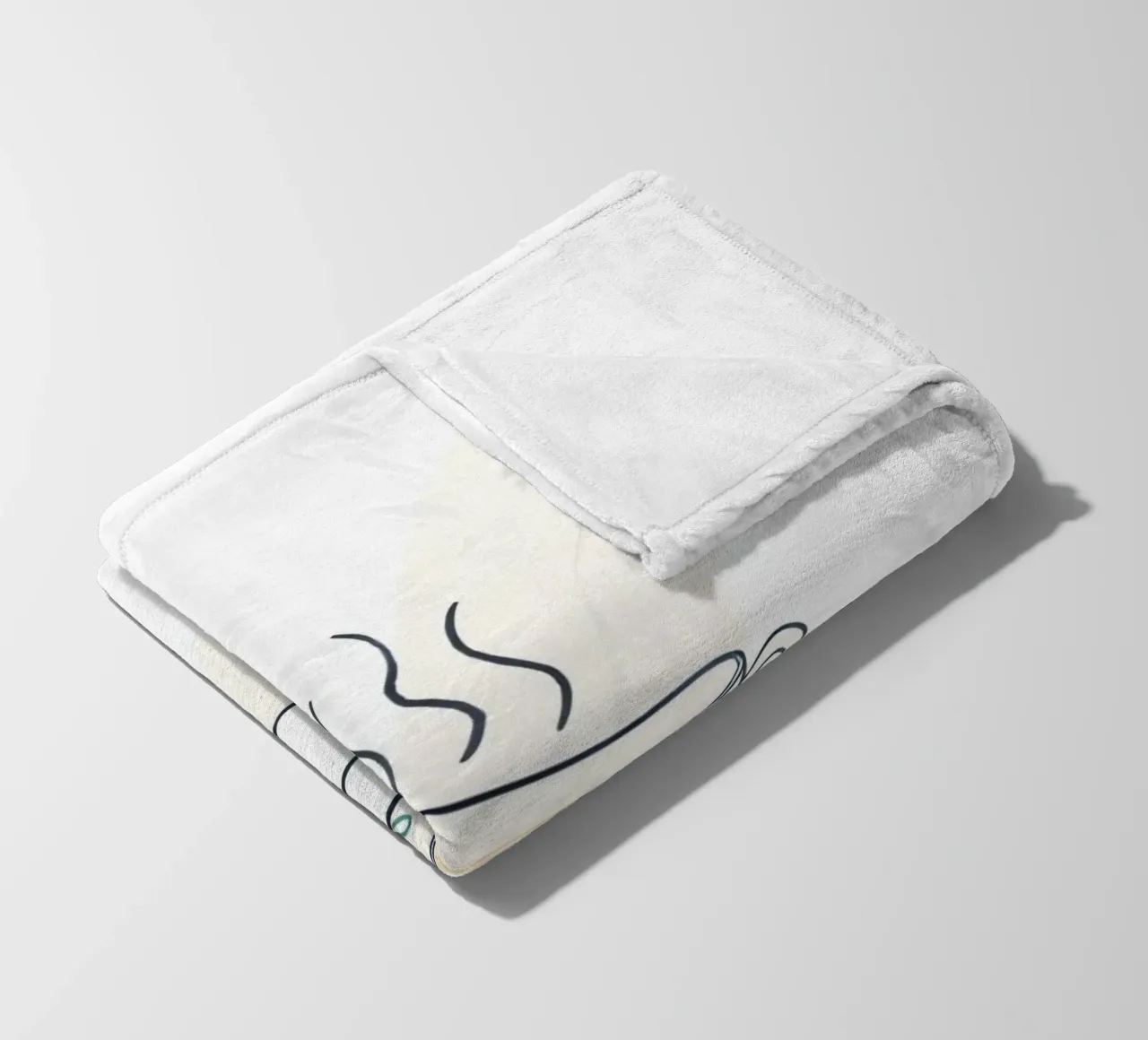 Hand holding a steaming cup of tea against a soft background fleece blanket by DesignDoodle