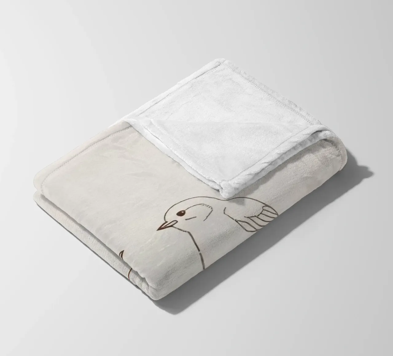 Two small birds perched on a wire against a soft background fleece blanket by DesignDoodle