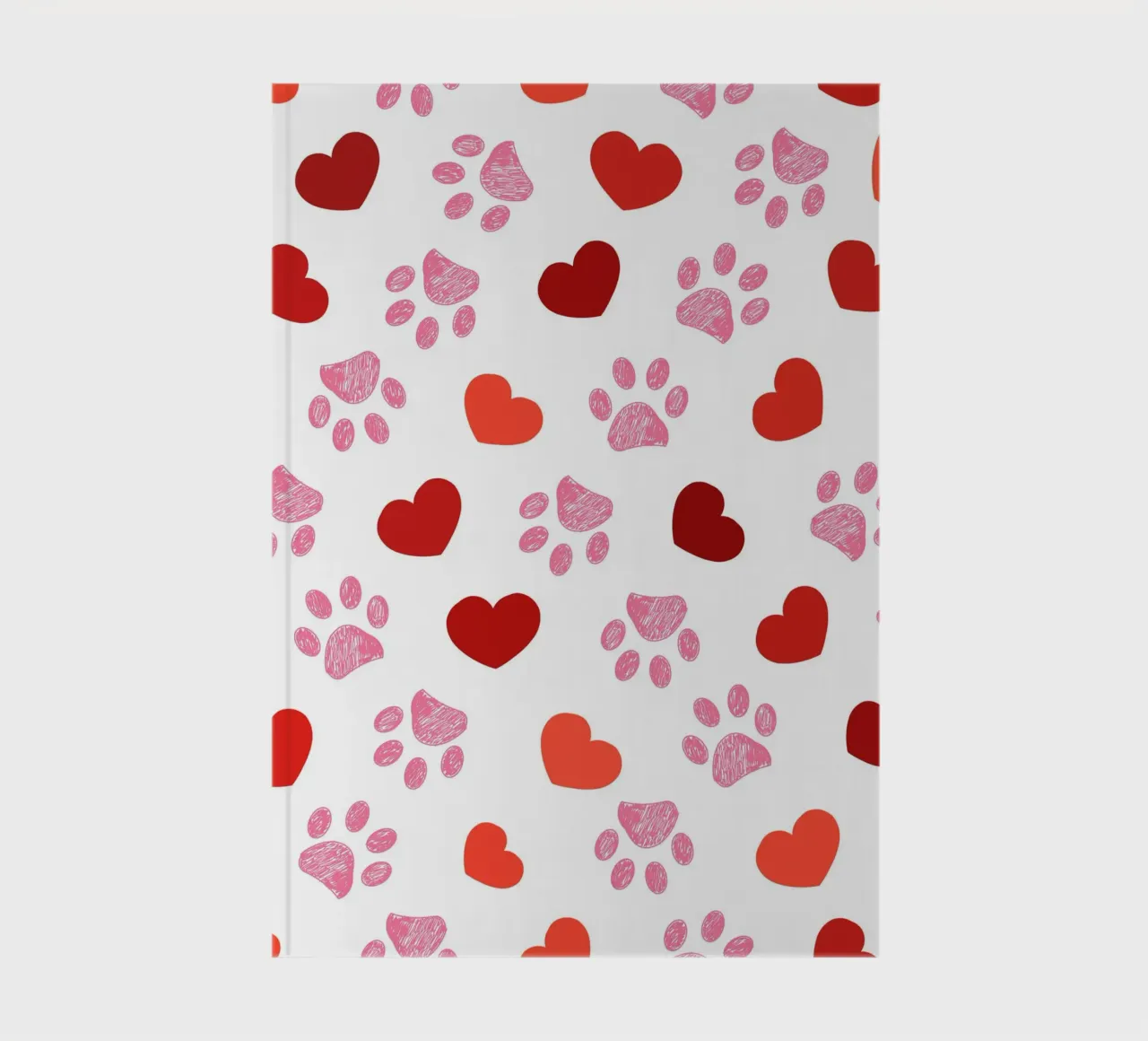 Valentine's Day paw prints pattern notebook by gulsengunel