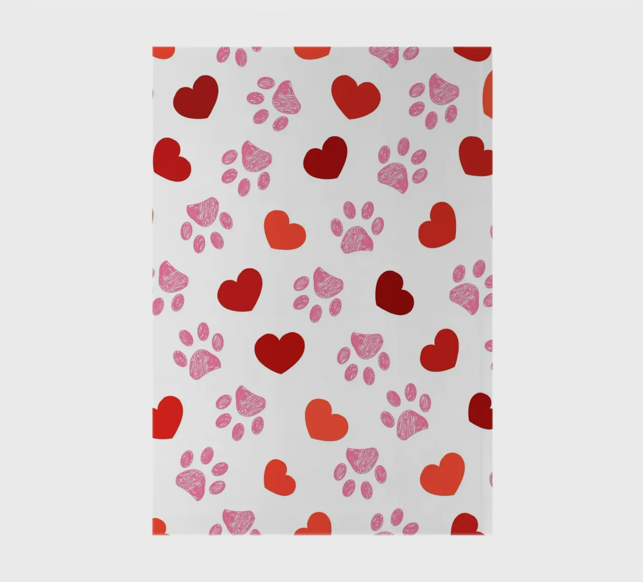 Valentine's Day paw prints pattern notebook by gulsengunel
