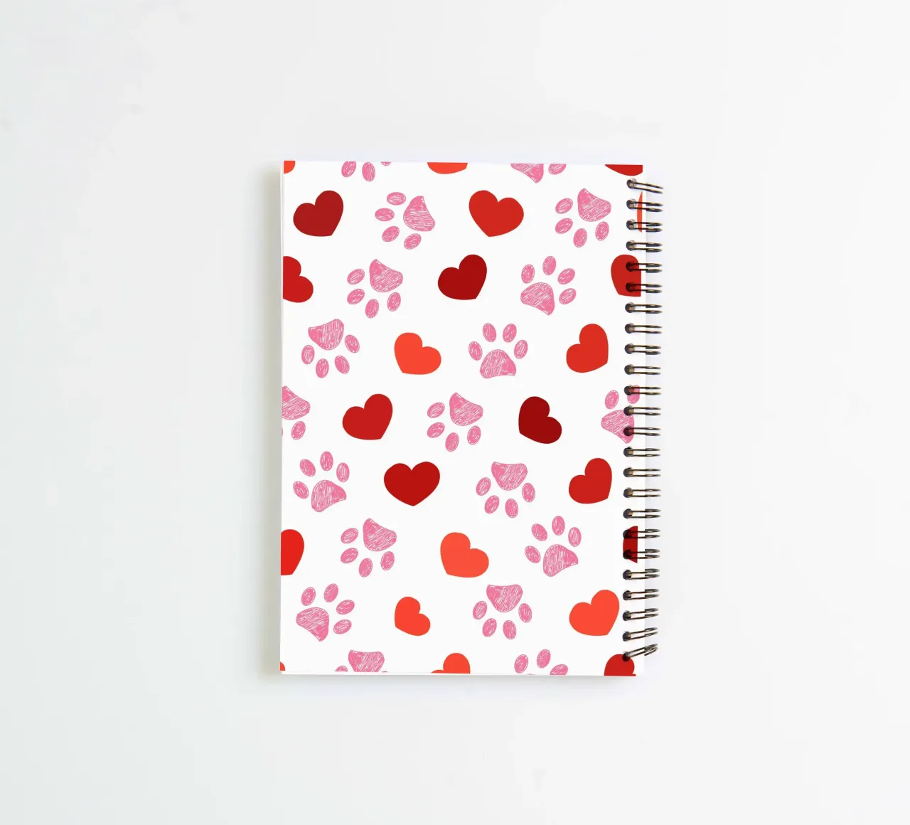 Valentine's Day paw prints pattern spiral notebook by gulsengunel