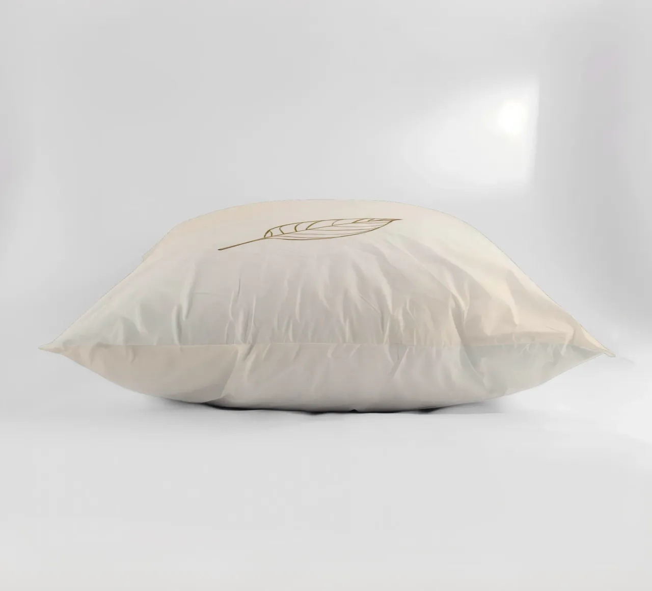 Leaf illustration on a neutral background decorative cushion by DesignDoodle