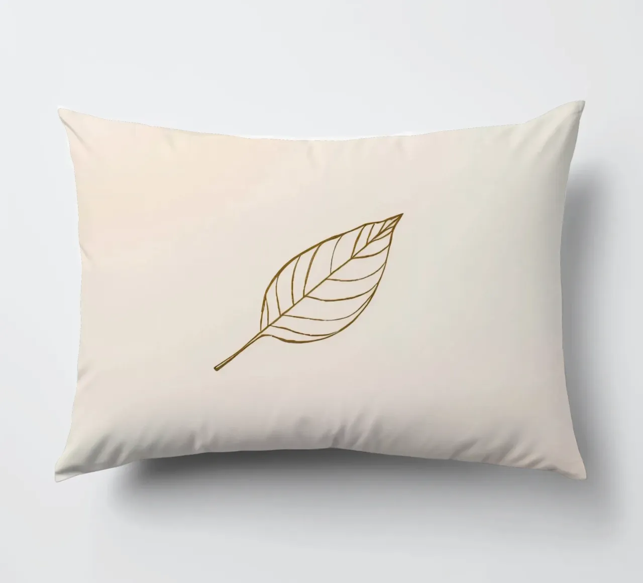 Leaf illustration on a neutral background decorative cushion by DesignDoodle